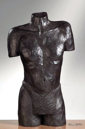 Bronzen beeld ''Torso Man''