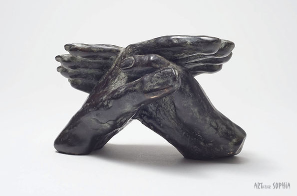 Toegangsprijs Whitney Overname Bronzen beeld ''Handen Man en Vrouw'' - Artelier Sophia in  AmsterdamArtelier Sophia in Amsterdam